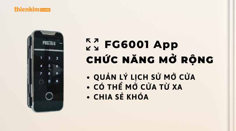 Khóa cửa kính PHGlock FG6001 App mở rộng